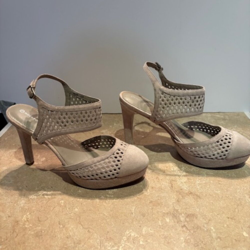 Rockport suede platform slingbacks